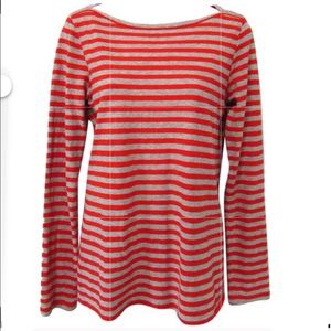 J. Crew Orange & Grey Artist T Long Sleeve Top